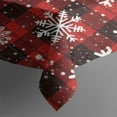 thumbnail image 3 of Red and Black Christmas Snowflake Pattern Rectangle Tablecloth 60"x84",Waterproof Polyester Rectangle Table Cloth, Wipeable Spillproof Polyester Tablecloth for Dining, Camping, Indoor and Outdoor, 3 of 5