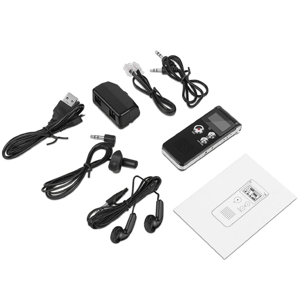 Enregistreur Vocal Numérique 8Go, Mini Dictaphone USB, Lecteur MP3, écran LCD