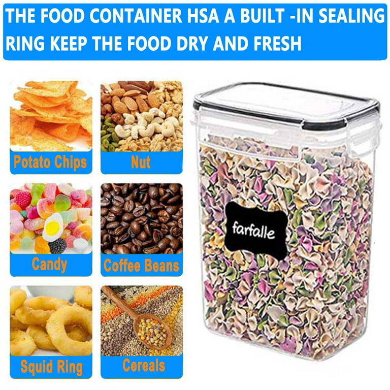  Shazo Airtight Food Storage Containers 7 Piece Set, Pantry  Organizer BPA Free Plastic Flour, Pasta Containers with Easy Lock Lids for  Kitchen Pantry Organization and Storage Includes Labels & Marker: Home