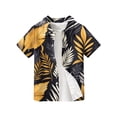 thumbnail image 4 of Abcomgle Hawaii Shirts for Boys Button Down Short Sleeve Boys Beach Shirt Tropical Palm Tree Print Vacation Hawaiian Clothes for Boys,Dark Gray,7-8Years, 4 of 5