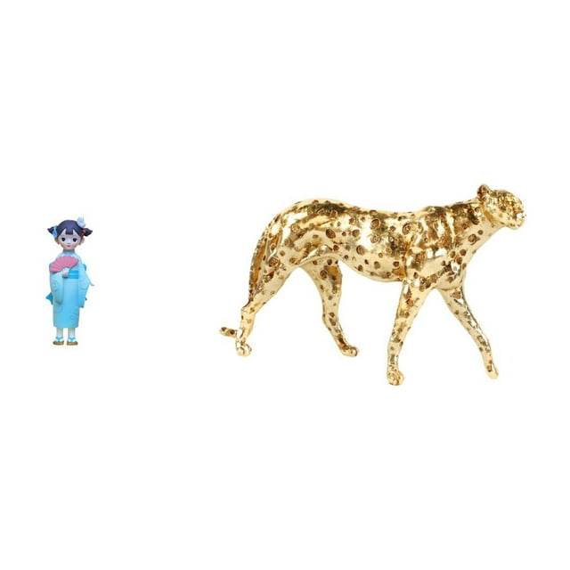 Muñeca Geisha Japonesa,Muñeca geisha con kimono japonés,adorno tradicional,Figura de guepardo,Figura de guepardo dorado,adorno moderno de escritorio,Estatua realista de guepardo,adorno de mesa