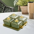 thumbnail image 4 of Plato de frutos secos, platos divididos para servir, plato de frutos secos con tapa, plato de aperitivo Verde, 4 of 6