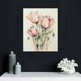thumbnail image 4 of Nawypu Pale Pink Tulip Wall Art Artwork Decor - Chinese Ink Painting Aesthetics -  HD Canvas Photo Prints Wall Decor, 4 of 4