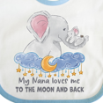 thumbnail image 4 of Inktastic My Nana Loves Me to the Moon and Back Elephant Family Boys or Girls Baby Bib, 4 of 4