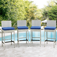 thumbnail image 5 of AVAWING Outdoor Bar Stools Set of 4, Wicker Woven Patio Stools & Patio Bar Chairs, Gray, 5 of 7