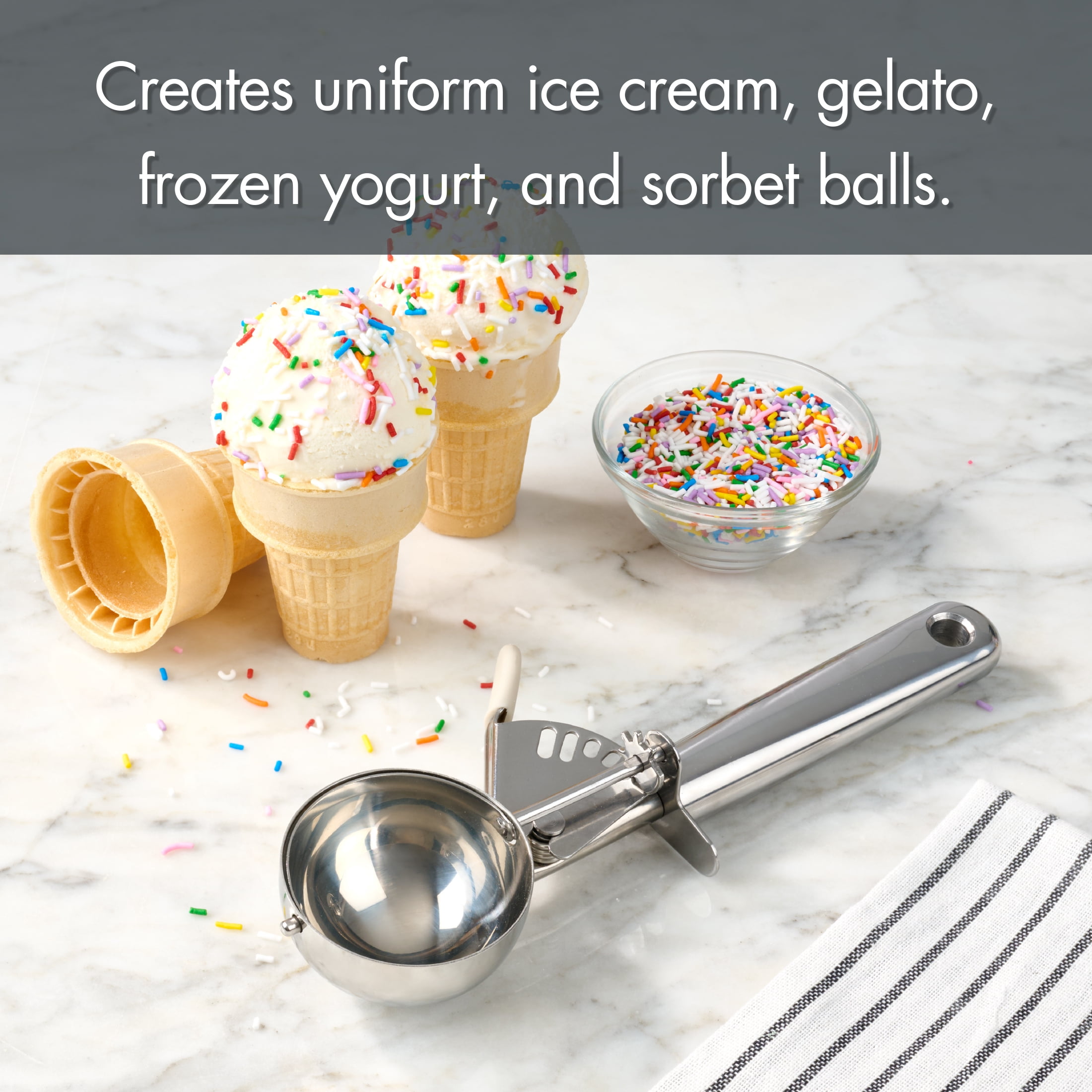 Mainstays Stainless Steel Ice Cream Scoop with Trigger Mechanism