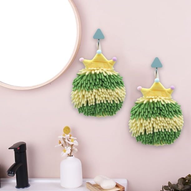 pstuiky Toalla de mano de chenilla bonita toalla colgante para secarse las manos gruesa absorbente multifuncional
