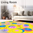 thumbnail image 2 of ODIKA 3'x5' Machine Washable Non-Slip Area Rug, Modern Mosaic with A Z Letter Art and Abstract Spots High Traffic Rug with Pad, Yellow, 687904, 2 of 8