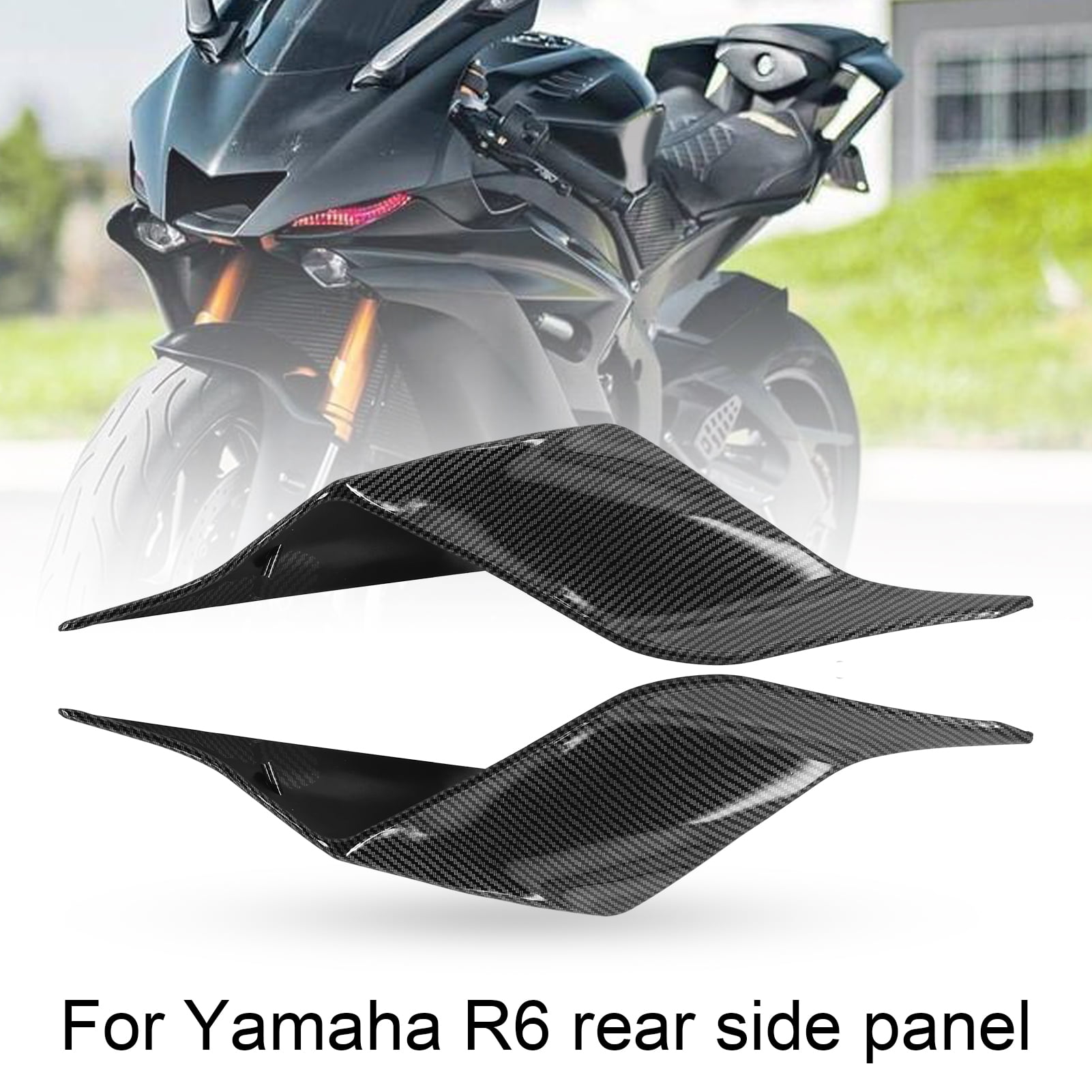 2Pcs Vived Black Motorcycle Tank Side Fairing for Yamaha YZF R6 06-07 