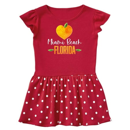 

Inktastic Miami Beach Florida Orange in Heart Gift Toddler Girl Dress