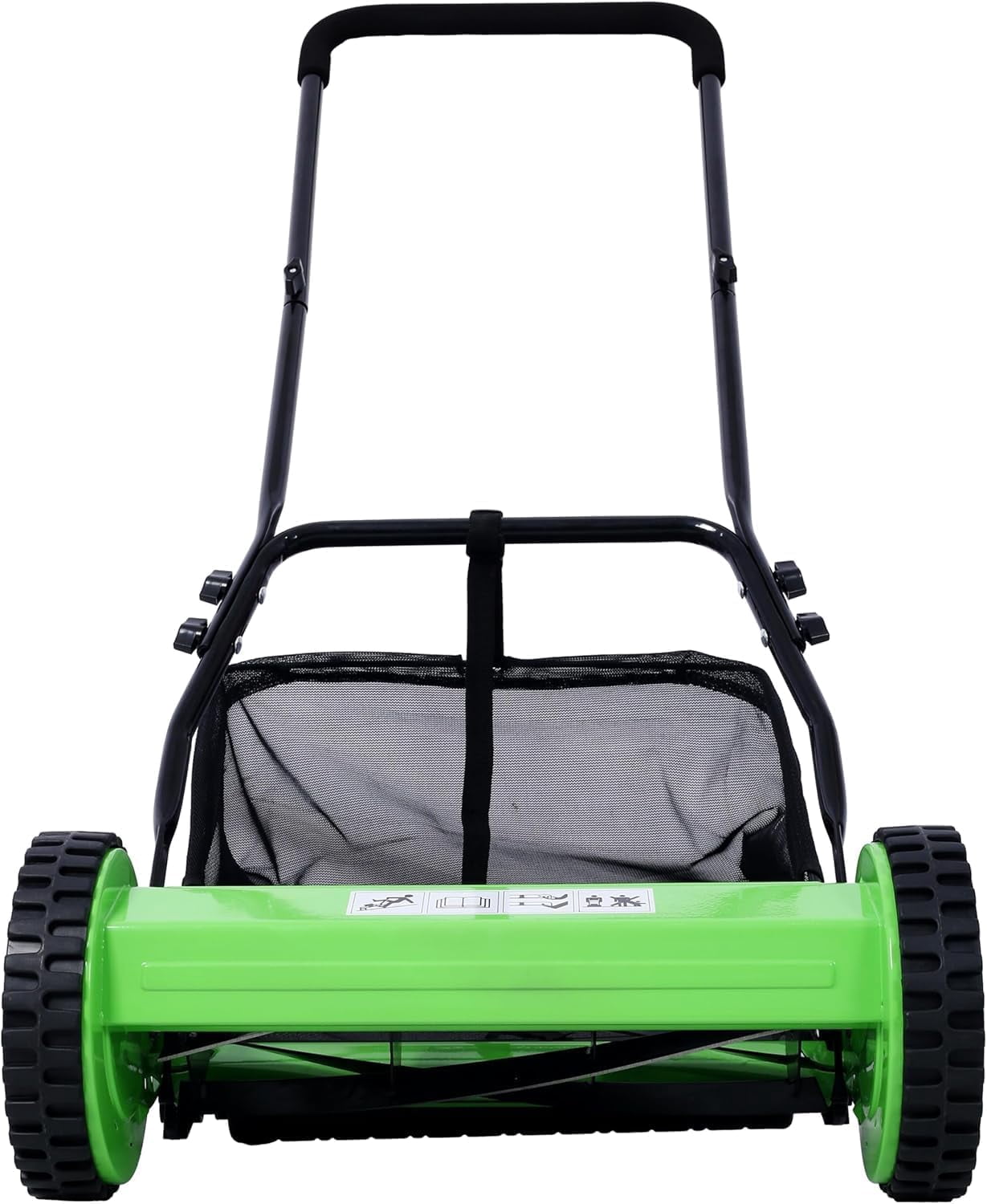 Elleree 14 inch 5-Blade Manual Push Reel Lawn Mower with Grass Catcher & Adjustable Cutting Height for Courtyards Yard & Garden Grass Cutting