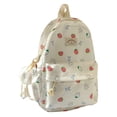 thumbnail image 4 of Strawberry Heart Printed Backpack, Cute Aesthetic Casual Daypack, Large Capacity Lightweight Bookbag, Multi Pocket Fashion Shoulder Bag, Portable Travel Commute Bag for Daily Shopping Use, White, 4 of 4