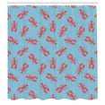 thumbnail image 2 of Ambesonne Nautical Shower Curtain, Sea Life Lobsters Pattern, 69"Wx75"L, Dark Coral and Blue, 2 of 4