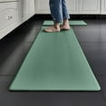 thumbnail image 4 of Cushioned Anti-Fatigue Kitchen Floor Mats, Pvc Leather, Non Skid Backing, Foot Comfort, Residential Cooking, Solid Green,, 4 of 8
