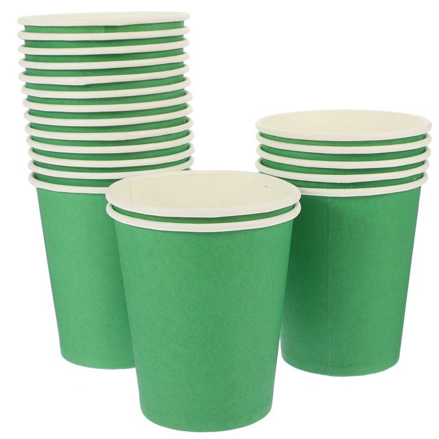 CIMAXIC 50 Pcs Vaisselle de Fête de la Saint-Patrick Gobelets en Papier Portables Tasses à Thé en Papier, 3.35"X2.95"X2.09 Pouces