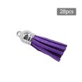 thumbnail image 4 of Youkk 28 Pieces Keychain Charms Creative Delicate Keyring Pendant Tassels Simple Handbag Decor Tassel Craft Decoration DIY Accessory Purple, 4 of 6