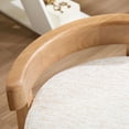 thumbnail image 6 of Guyou Wooden Vanity Chair, Modern Chenille Upholstered Small Ottoman Footstool, Lovely Round Makeup Stool for Bedroom Living Room Makeup Room, Beige, 6 of 6