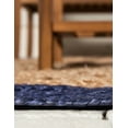 thumbnail image 5 of 6x9 Ft Oval Navy Blue & Natural Jute Area Rug, Hand-Woven, Farmhouse Boho Style, Durable & Pet-Friendly Rug for Living Room, Dining Room, and Bedroom, 5 of 5