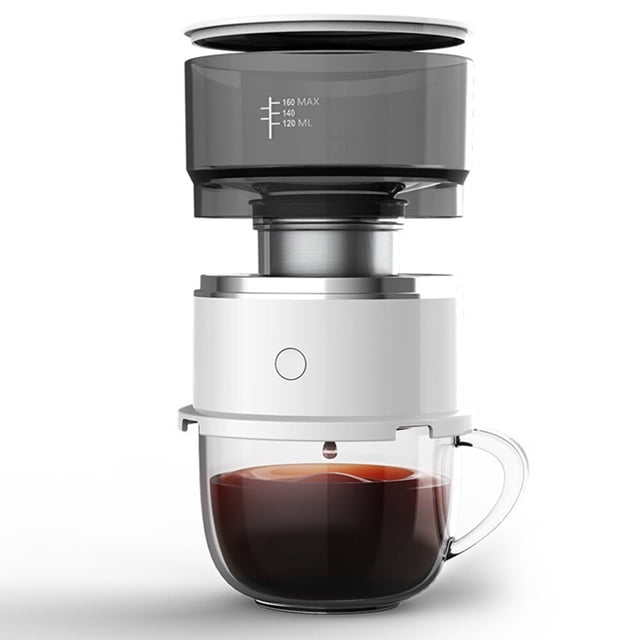 Cafetera portátil de café expreso con tanque de agua Tritan, mini cafetera eléctrica de goteo para exteriores
