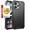 Black, variant on TJS for Cricket Icon PLUS 2026 / AT&T Verge 2 Phone Case, with Tempered Glass Screen Protector, Tough Lined Design Hybrid Shockproof Protection Cover (Black)