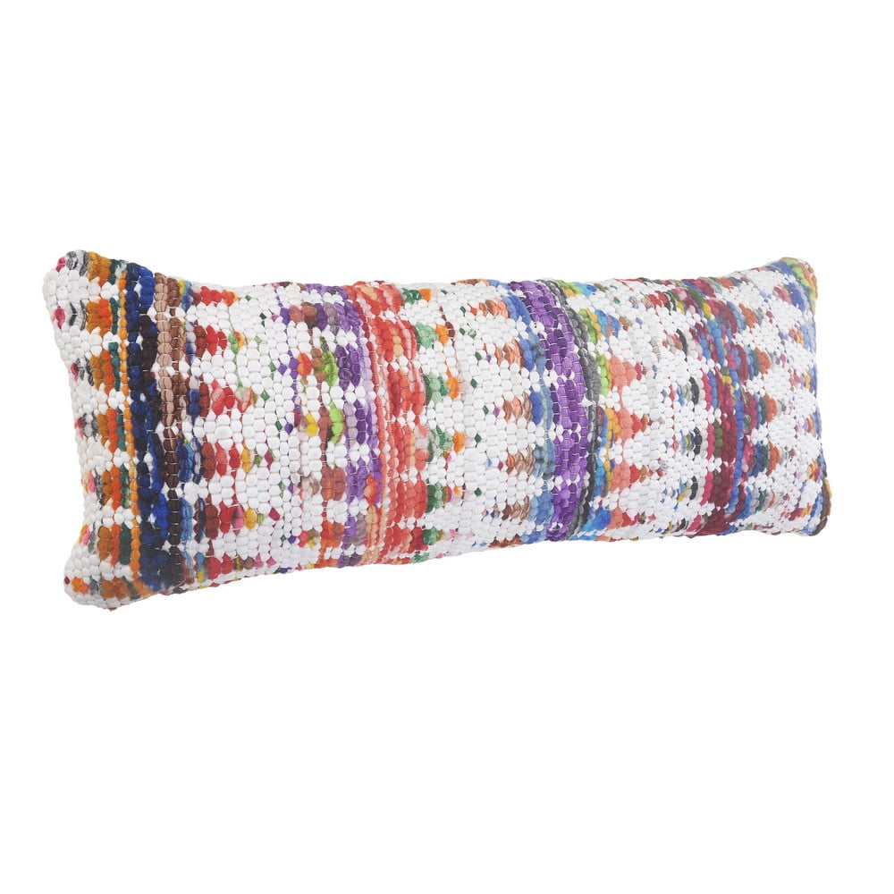 Ox Bay 14" x 36" Hand-Woven White/ Multicolored Geometric Cotton Blend Pillow Cover