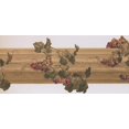 thumbnail image 2 of Raisins Beiges Rouges sur Vigne sur Papier Peint de Cuisine de Clôture en Bois Bord Retro Design, Rouleau 15' x 10", 2 of 3