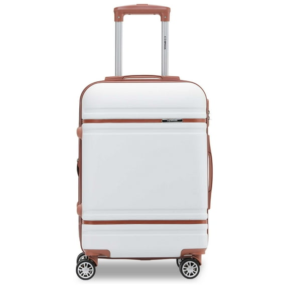 Maleta de Cabina ABS Cairo 20" Blanco Café, Ligera y Resistente
