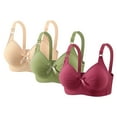 thumbnail image 3 of Fatuov Women's Bras Plus Size Push Up All Day Comfort Bras for Work Seamless Full Coverage Soft T-Shirt Bras No Underwire, 3-Pack, Multicolor, 48B, 3 of 4