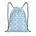thumbnail image 1 of Drawstring Backpack, Men Ladies Waterproof Sports Backpack Gym Bag-Blue Fabric Art Pattern-Medium Size, 1 of 8