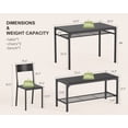 thumbnail image 3 of Dining Table Set for 4, 4 Pieces Kitchen Table Set with Chairs and Bench for Living Room & Apartment, Black, 3 of 6