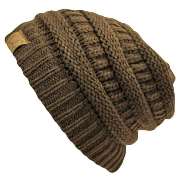 Trendy Warm Chunky Soft Stretch Cable Knit Beanie Skully