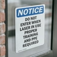 thumbnail image 4 of (2 Pack) Do Not Enter When Laser In Use OSHA Notice Sign 18 Inch X 24 Inch Vinyl Label Decal Sticker Weather Resistant, UV Protected for Workplace, Business, and Construction Site, Made, 4 of 7