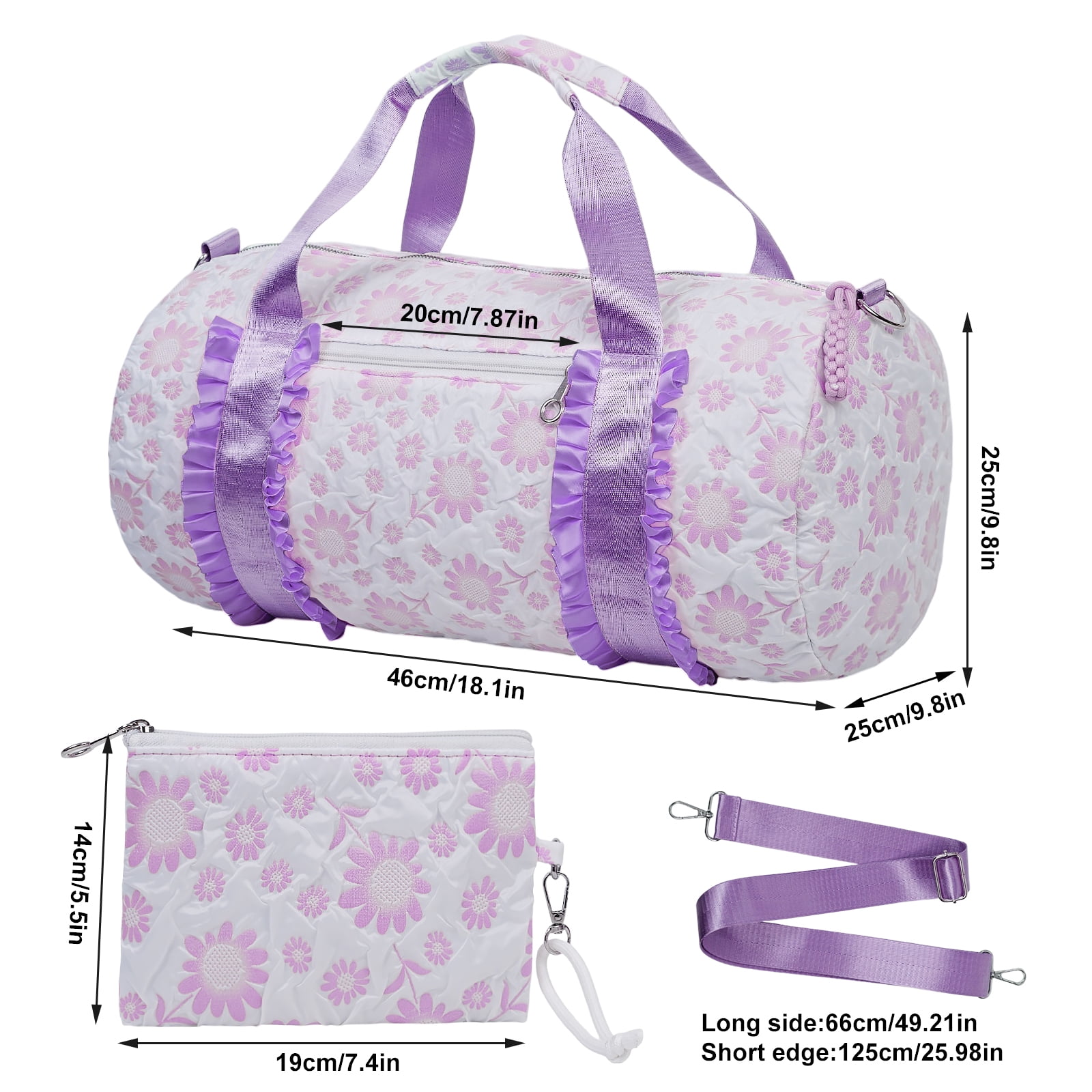 2pcs Oxford Travel Tote Bag Set for Women, Lightweight Weekender Duffel, Ideal for Carry-On, Overnight Trips, Gym, Daily Commute, Crossbody Bags