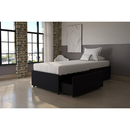 DHP Maven Upholstered Platform bed with storage, Multiple Colors and Sizes