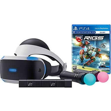 Sony PlayStation VR RIGS Starter Bundle 4 items:VR Headset,Move Controller,PlayStation Camera Motion Sensor, RIGS Mechanized Combat League