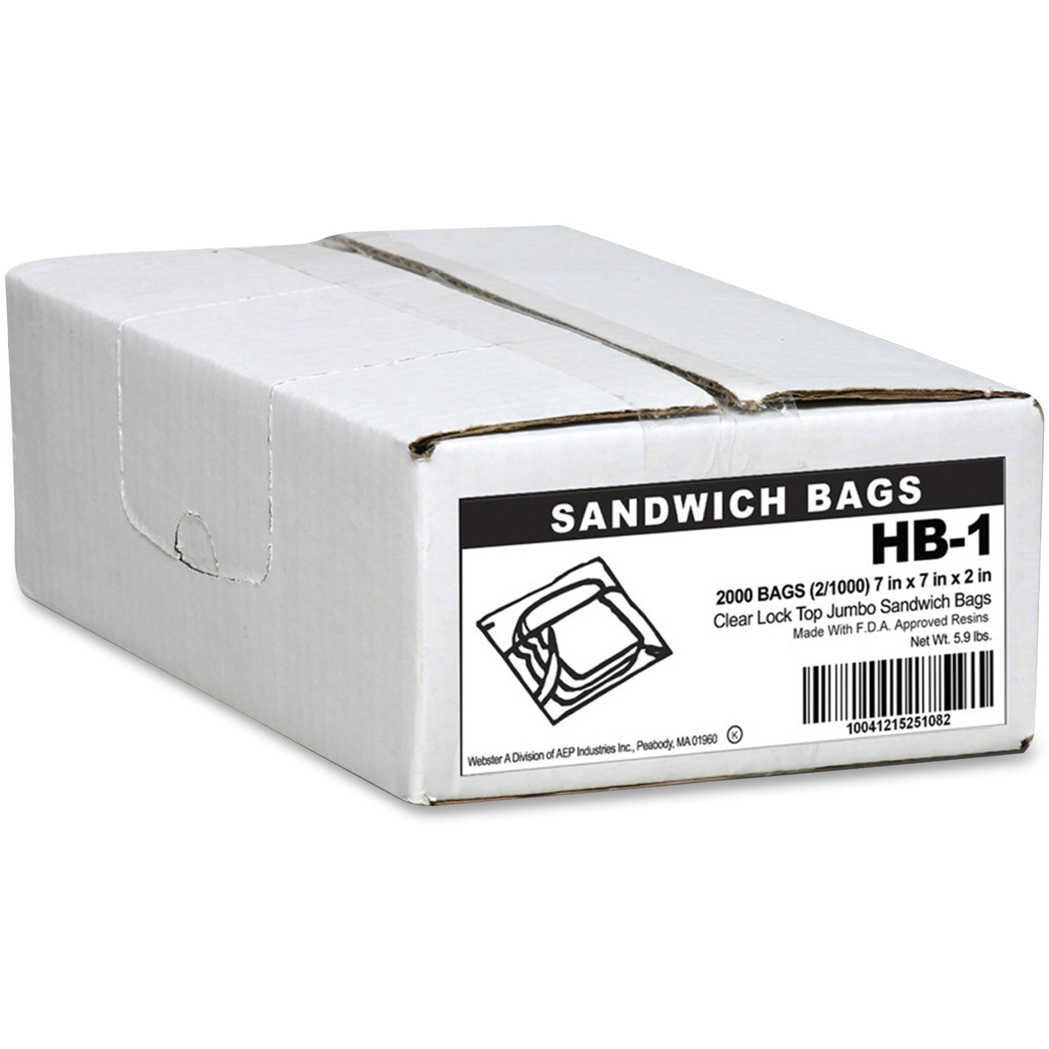 HandiBag Fold Lock Jumbo Sandwich Bags, 2000ct