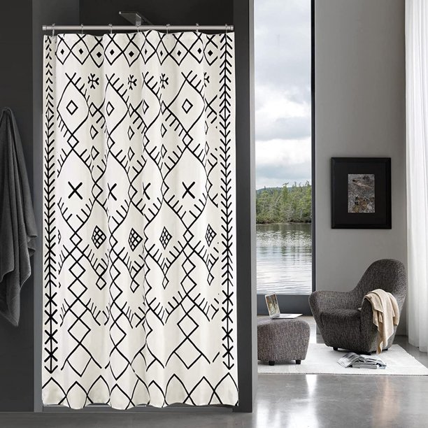 aoselan Small Stall Shower Curtain 36 x 72, Beige Half Size Shower