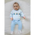 thumbnail image 5 of Miaouyo Toddler Baby Girls Boys Thanksgiving Outfit 3 6 12 18 24 Months 2T 3T Turkey Embroidered Plaid Long Sleeve Sweatshirt with Pants, 5 of 9