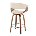 thumbnail image 4 of LumiSource Beige Vintage Mod 26" Fixed-Height Counter Stool - Set of 2, 4 of 4