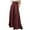 Z1-Red, variant on vigerkar Women's Solid Color Pleated Long Skirt Casual Elastic High Waist Maxi Skirt Yellow, XXL