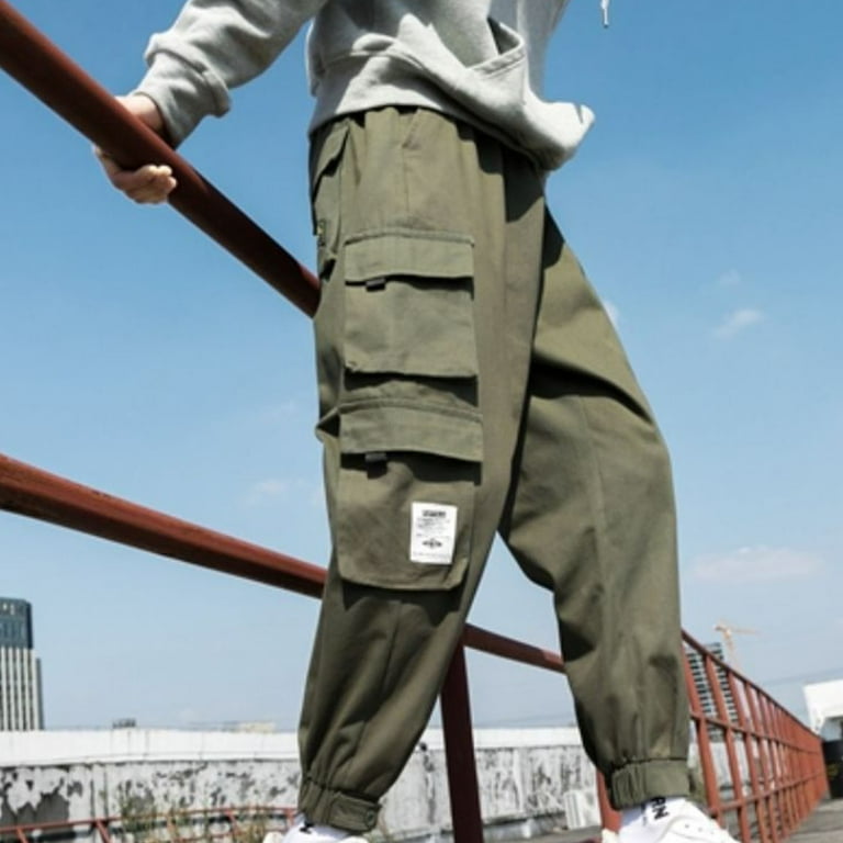JXMVOJ Multi-Pocket Loose Overalls Casual Functional Trousers