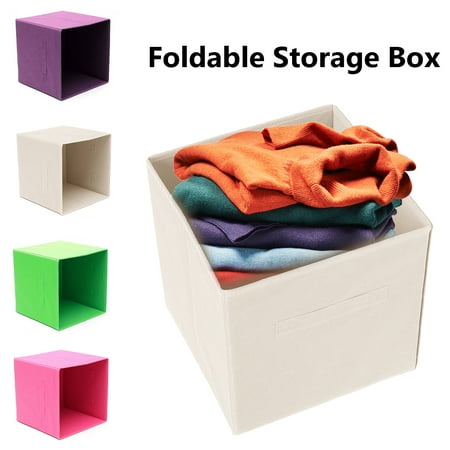 11x11x11'' Multi-function Foldable Storage Box Home Clothes Toy Cosmetics Books Organizer，Green /Purple /Pink/Beige