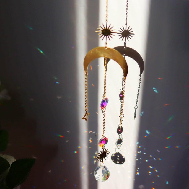 Crystal Wind Chime Home Hanging Fengshui Outdoor Decor Style windows prisms 4