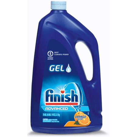 Finish Gel and Liquid Dishwasher Detergents, Orange Scent, 75 Ounce