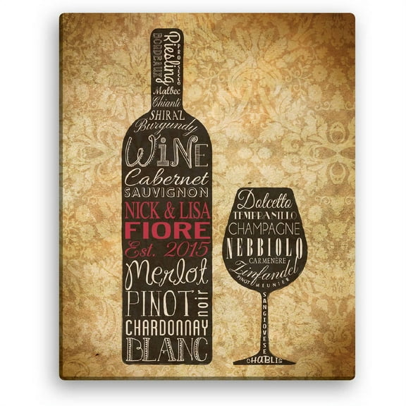 Personalized Wine Lovers 16x20 Canvas