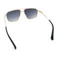 thumbnail image 7 of Mens Luxury Mobster Rectangular Double Bridge Racer Metal Rim Sunglasses Gold - Smoke, 7 of 7