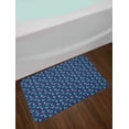 thumbnail image 2 of Cartoon Bath Mat, Little Dinosaur Doing Yoga Poses in Repetitive Pattern Art Print, Plush Bathroom Decor Mat with Non Slip Backing, 29.5" X 17.5", Indigo Turquoise and Rose, by Ambesonne, 2 of 2