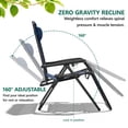 thumbnail image 4 of HaiCube Zero Gravity Chair Set of 2, Adjustable Reclining Outdoor Lounge Chairs with Cup Holder Tray & Headrest, Portable Folding Patio Chairs for Camping, Pool, Backyard, Blue, 4 of 9