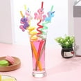 thumbnail image 6 of KALLORY Assorted Color Plastic Straws for Drinking Use with Delicate Shape and Fashionable Design 12pcs, 6 of 8