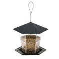 thumbnail image 3 of Bird Feeder for Outdoor Hanging, Clear Hexagon Plastic Seed Feeder with Rainproof Roof & Multi Perch Tray, Weather Resistant Hanging Bird Food Dispenser for Yard Garden Patio Backyard, 3 of 6